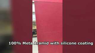 100% meta aramid + lớp phủ silicone, màu sắc: đỏ lửa, trọng lượng: 150gsm chiều rộng 150cm