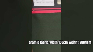 vải aramid chiều rộng 150cm trọng lượng 280gsm thành phần: 50% meta aramid +50% FR viscose+PTFE