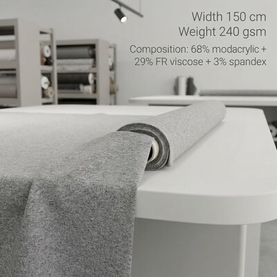 Modacrylic FR Vải trộn với 68% Modacrylic + 29% FR Viscose + 3% Spandex để chống cháy < 2 giây và trọng lượng 240gsm
