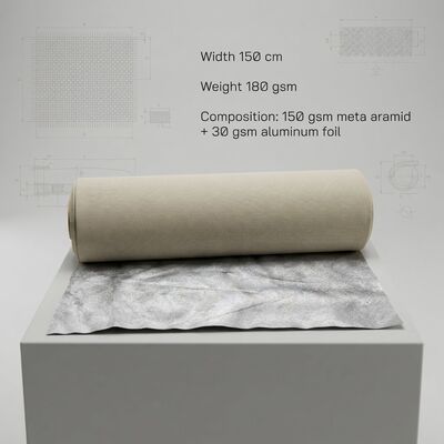 Vải Meta Aramid Bọc Nhôm Chống Nhiệt Chống Cháy và Chiều Dài Tùy Chỉnh