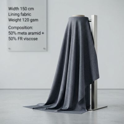 50% Meta-Aramid 50% FR Viscose lining fabric - Permanent flame retardant 120 gsm cho quần áo bảo vệ